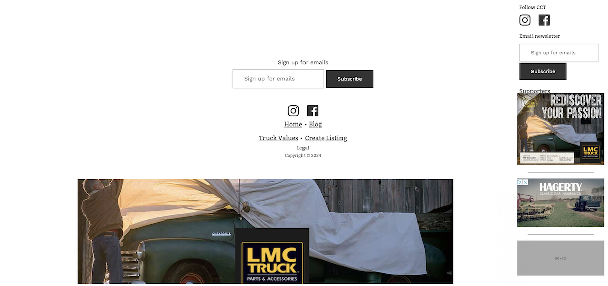 CheapClassicTrucks.com footer ad example